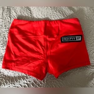 Rokfit Poppy Colored Booty Shorts Size Medium - Barely Used!